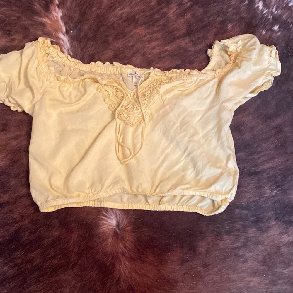 Yellow cropped Dress shirt